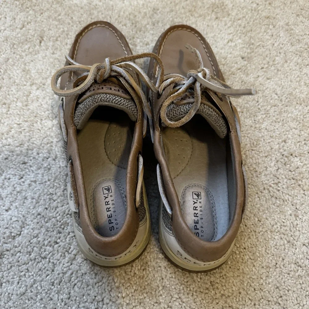 Sperry Top-Siders Leather Women's Boat‎ Shoes In Size 6.5 New Oat And Linen